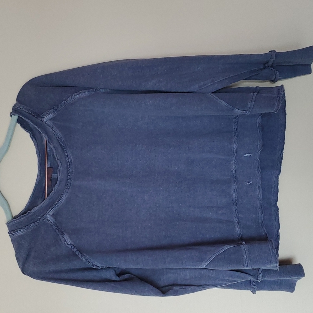 Wrap hemp cotton ruffled sweater